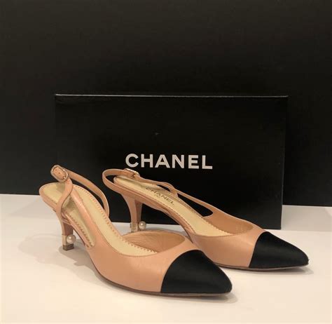 chanel shoes heel|chanel two tone slingback shoes.